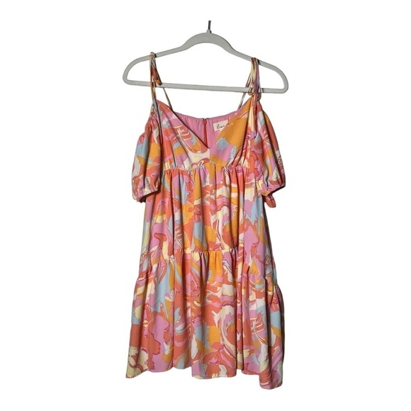 1949. LENA OFF SHOULDER SPAGHETTI STRAP TIE ON SHOULDERS SIZE SMALL MULTICOLORED - Picture 2 of 8